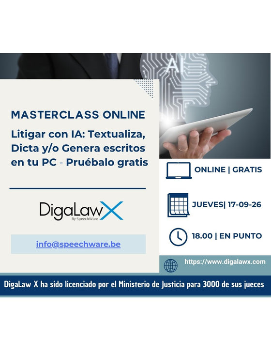 Litigar con IA: Textualiza, Dicta y Genera escritos en tu PC. Prueba gratis 17/09/2026--18h00